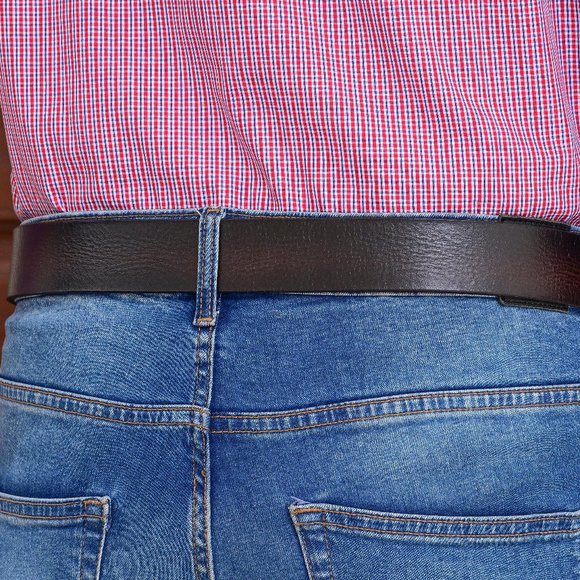 Handcrafted Coffee Roasted Vintage Men's Leather Belt - Free Personalization - Picture 12 of 15